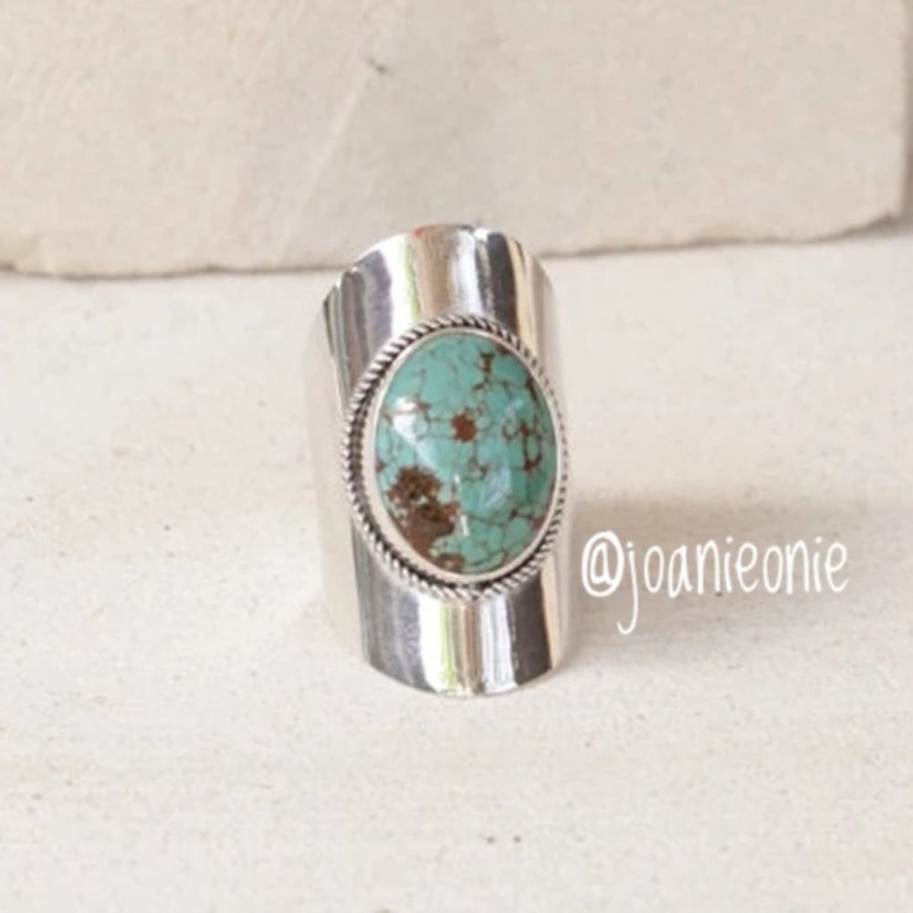 Ring Silver Size 8 Turquoise NWT - Picture 3 of 5